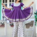 Anmol Gota Purple Cotton Sharara Set