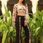 Apricot multicolor whit black co-rd set