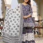 Blue Daisy Sharara Set
