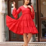 Canna lily red tiered drees