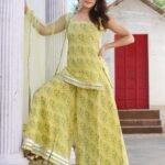 Daisy Yellow Cotton Plazo Kurti Set