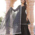 Lahariya Black Cotton Sharara Set