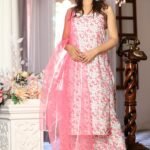 Pink Floral Cotton Suit Set