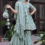 Spider Green Sharara Set