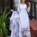 White Cotton Suit Set