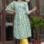 Yellow Phool Cotton Suit Set